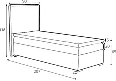 Postel boxspring 90 Max