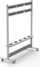 Wieszak szatniowy na kółkach z parasolnikiem do szatni WSM-30 + WSM-30-P + WSM-30-D + WSM-K