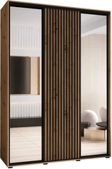 Šatní skříň s posuvnými dveřmi a zrcadlem Sapporo 2 180, hloubka 45 cm