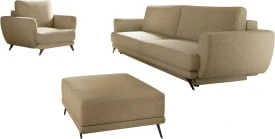Zestaw Megis - fotel, sofa oraz pufa