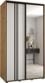 Šatní skříň s posuvnými dveřmi se zrcadlem Davos 7 140 cm 60 cm