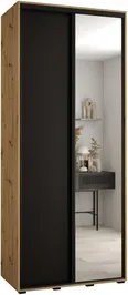 Vysoká šatní skříň s posuvnými dveřmi a zrcadlem Davos 3 120, hloubka 45 cm, výška 235,2 cm