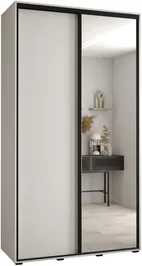 Vysoká šatní skříň s posuvnými dveřmi a zrcadlem Davos 3 130, hloubka 45 cm, výška 235,2 cm