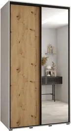 Vysoká šatní skříň s posuvnými dveřmi a zrcadlem Davos 3 140 hloubka 60 cm, výška 235,2 cm