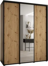 Vysoká šatní skříň s posuvnými dveřmi a zrcadlem Davos 3 180, hloubka 60 cm, výška 235,2 cm