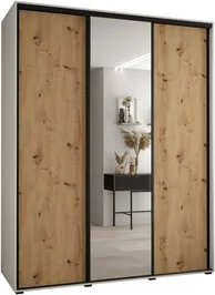 Vysoká šatní skříň s posuvnými dveřmi a zrcadlem Davos 3 190, hloubka 60 cm, výška 235,2 cm