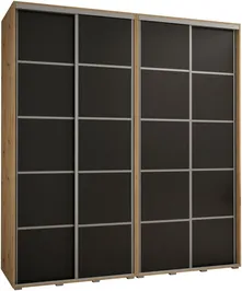Vysoká šatní skříň s posuvnými dveřmi Davos 4 220, hloubka 60 cm, výška 235,2 cm