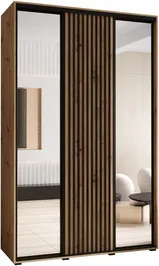 Šatní skříň s posuvnými dveřmi a zrcadlem Lanko 2 150, hloubka 60 cm