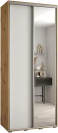 Šatní skříň s posuvnými dveřmi a zrcadlem Davos 3 100, hloubka 45 cm