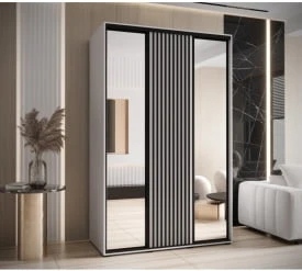 Šatní skříň s posuvnými dveřmi a zrcadlem Lanko 2 160, hloubka 60 cm