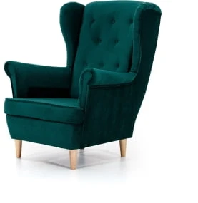 Elegantní čalouněné křeslo ušák s prošíváním do obývacího pokoje Aros