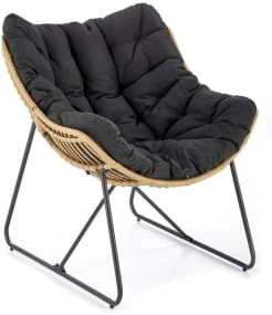 Fotel Whisper do ogrodu rattan syntetyczny-czarny