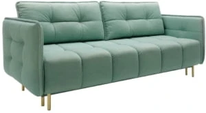 Sofa Cavola Gold z funkcją spania i pojemnikiem na pościel