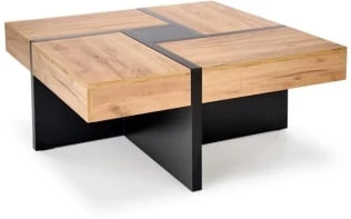 Designerska ława Sevilla do salonu dąb craft-czarny