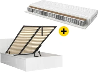 Zestaw łóżko Tetrix 140x200 ze stelażem i materacem Ceres