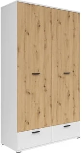 Szafa dwudrzwiowa Homeland 119 cm z 2 szufladami