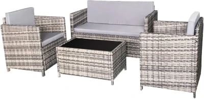 Zestaw 2 foteli ogrodowych ze stolikiem i sofą Calm