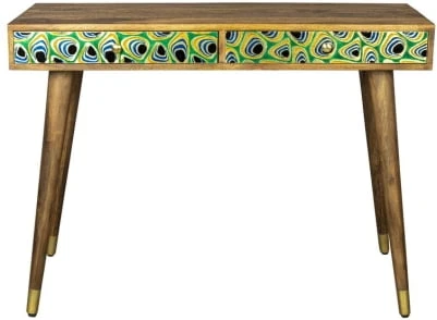 Drewniane biurko Meena z 2 szufladami 