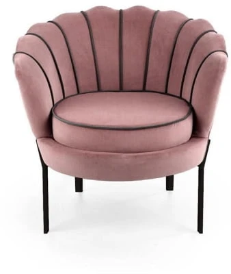 Fotel welurowy Angelo różowy