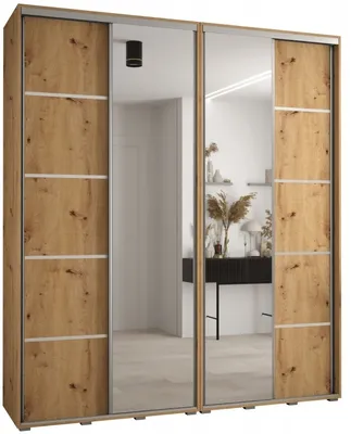 Skriňa s posuvnými dverami so zrkadlom Davos 5 210 cm 45 cm hĺbky