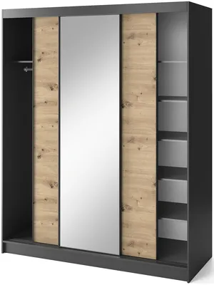 Skriňa s posuvnými dverami so zrkadlom Esville III 180 cm