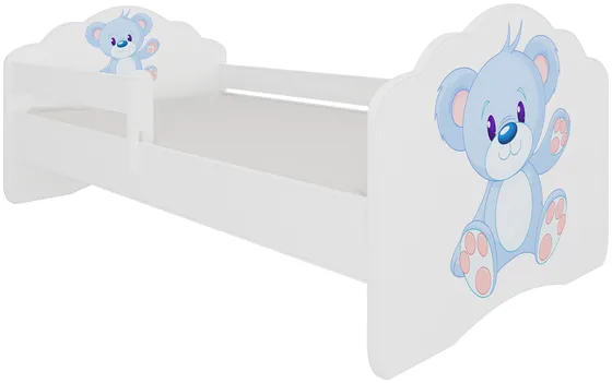 Posteľ s matracom a zábranou Casimo Blue Bear 160