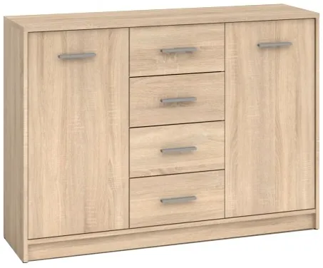 Prostorná komoda s dvířky a zásuvkami do obývacího pokoje Nepo Plus