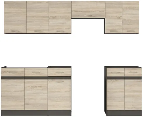 Kuchynská zostava Junona Line 240 cm s pracovnou doskou