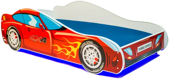Posteľ s matracom a osvetlením Car 4x4 160