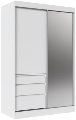 Šatní skříň s posuvnými dveřmi se zrcadlem Haidar 140 cm