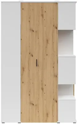 Ľavostranná rohová skriňa Homeland 136 cm s 3 zásuvkami