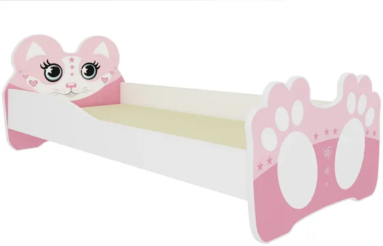 Postel s matrací Bear Pink 140x70 cm