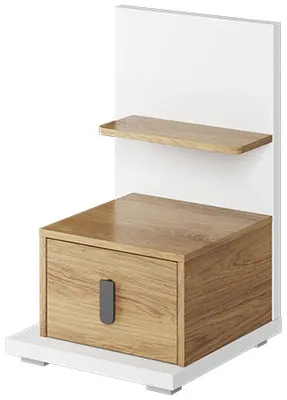 Moderný ľavý nočný stolík so zásuvkou do detskej izby Simi