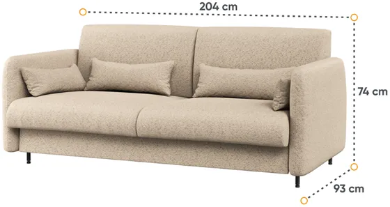 Pohovka 180 ku sklápacej posteli BC-13 vo farbe biely lesk