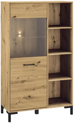 Jednodverová vitrína so skrinkami do obývačky Nevio