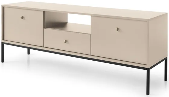 Moderný dvojdverový TV stolík so zásuvkou a výklenkom do obývačky Mono