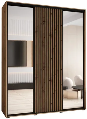 Skriňa s posuvnými dverami so zrkadlom Lanko 2 200 cm 45 cm hĺbky
