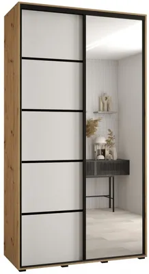 Skriňa s posuvnými dverami so zrkadlom Davos 5 140 cm 45 cm hĺbky
