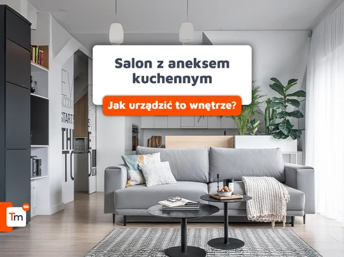 Jak wybrać meble do salonu z aneksem kuchennym? Poznaj zasady łączenia dwóch stref