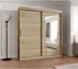 Šatní skříň s posuvnými dveřmi se zrcadlem Moka 180 cm