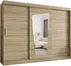 Šatní skříň s posuvnými dveřmi se zrcadlem Moka 250 cm