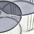 Sada konferenčních stolků Mercury do obývacího pokoje kouřové sklo-stříbrný