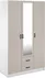 Třídveřová skříň se zrcadlem Kami