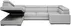 Rohová sedacia súprava ľavostranná Modeno U s funkciou spania typu delfín a úložným priestorom na posteľnú bielizeň