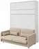 Sklápěcí postel s pohovkou 140 svislá Bed Concept v barvě Alpská bílá