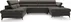 Levostranná rohová sedací souprava Lugano III s rozkládací funkcí typu delfín a úložným prostorem na lůžkoviny