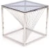 Konferenční stolek Infinity čtvercový do obývacího pokoje kouřové sklo-stříbrná