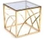 Designérský čtvercový konferenční stolek Universe do obývacího pokoje kouřené sklo-zlatý
