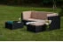 Zestaw ogrodowy z sofą, pufą i stolikiem Imin