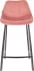 Krzesło barowe niskie Franky aksamit różowy